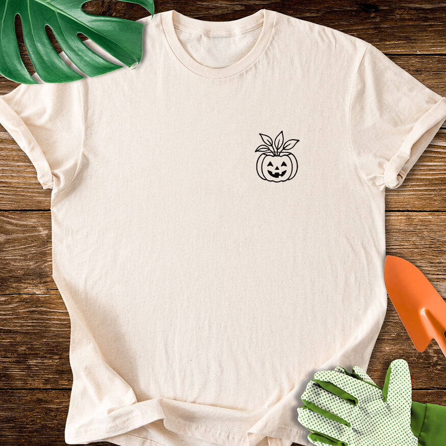 Minimalist Pumpkin Plant Pocket T-Shirt