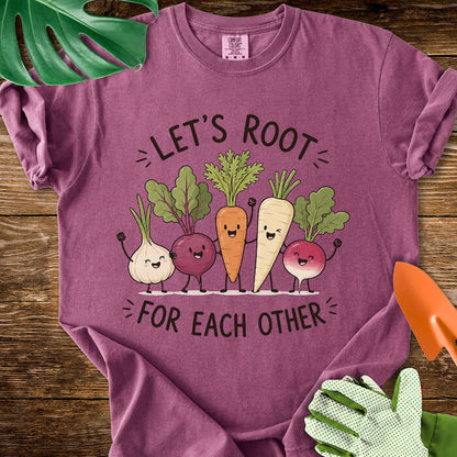 Let's Root For Each Other Cute Root Vegetable Friends T-Shirt | Comfort Colors