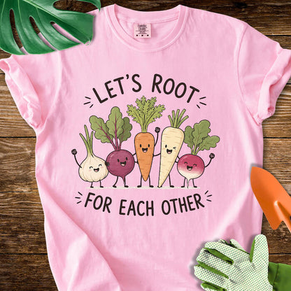 Let's Root For Each Other Cute Root Vegetable Friends T-Shirt | Comfort Colors