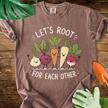 Let's Root For Each Other Cute Root Vegetable Friends T-Shirt | Comfort Colors