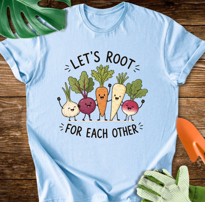 Let's Root For Each Other Cute Root Vegetable Friends T-Shirt