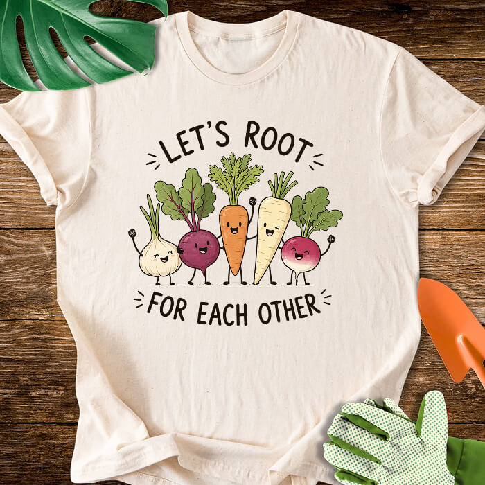Let's Root For Each Other Cute Root Vegetable Friends T-Shirt