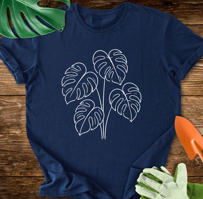 Minimalist Monstera Plant Art T-Shirt