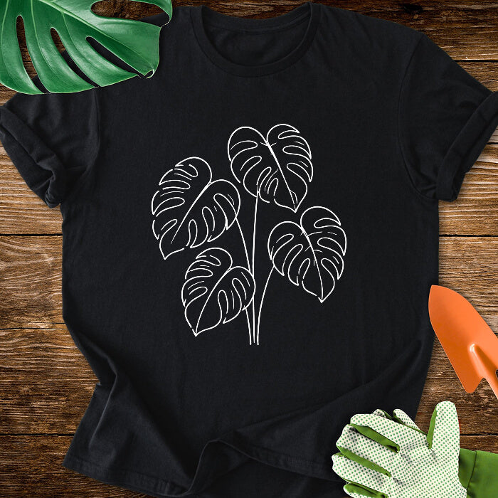 Minimalist Monstera Plant Art T-Shirt
