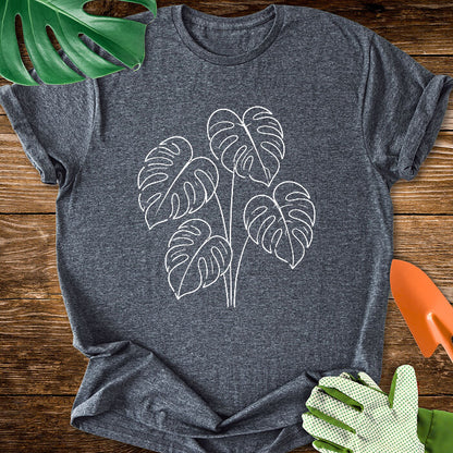 Minimalist Monstera Plant Art T-Shirt