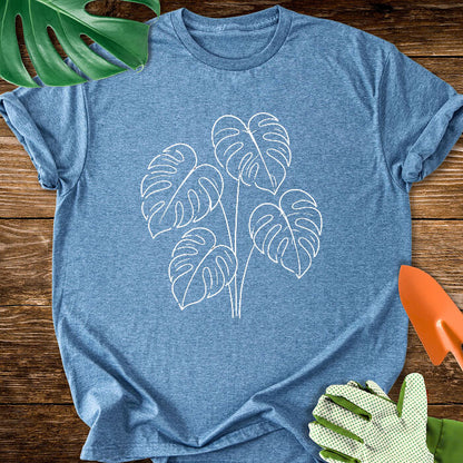 Minimalist Monstera Plant Art T-Shirt