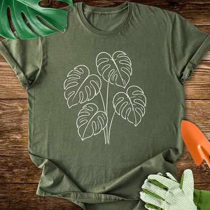 Minimalist Monstera Plant Art T-Shirt