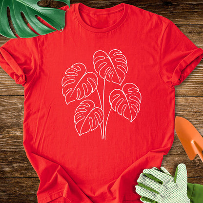 Minimalist Monstera Plant Art T-Shirt