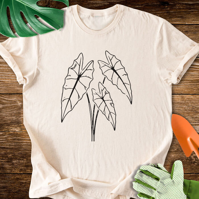 Minimalist Alocasia Plant Art T-Shirt