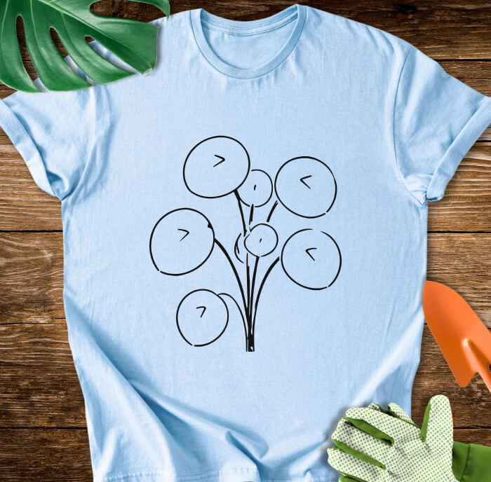 Minimalist Chinese Money Plant Art T-Shirt