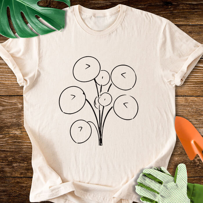 Minimalist Chinese Money Plant Art T-Shirt