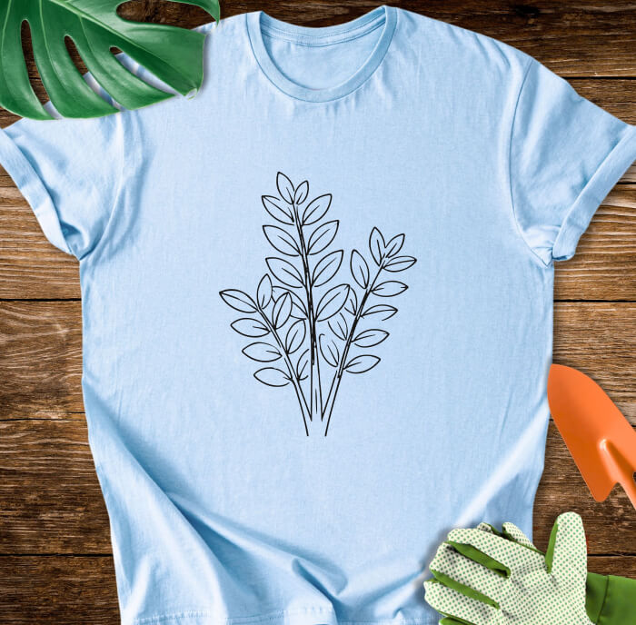 Minimalist ZZ Plant Art T-Shirt