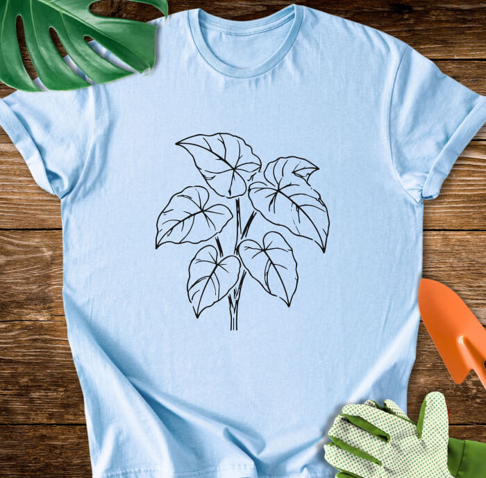 Minimalist Syngonium Plant Art T-Shirt