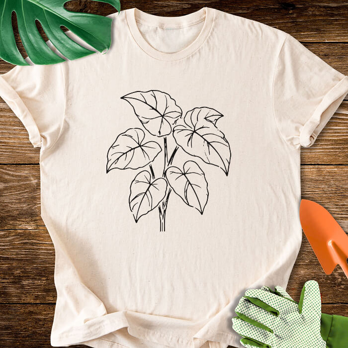 Minimalist Syngonium Plant Art T-Shirt