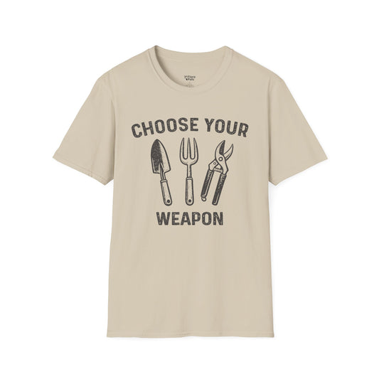 Choose Your Gardening Weapon funny t-shirt design sand