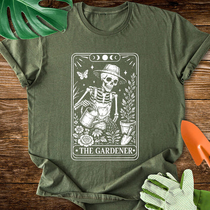 The Gardener Skeleton Tarot Card T-Shirt
