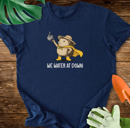 We Water at Dawn Cute Hedgehog Gardener T-Shirt