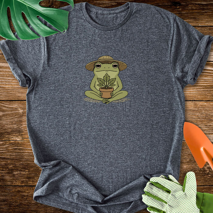 Cute Frog with Plant T-Shirt