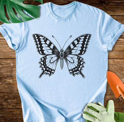 Butterfly – Vintage Engraving Line Art T-Shirt