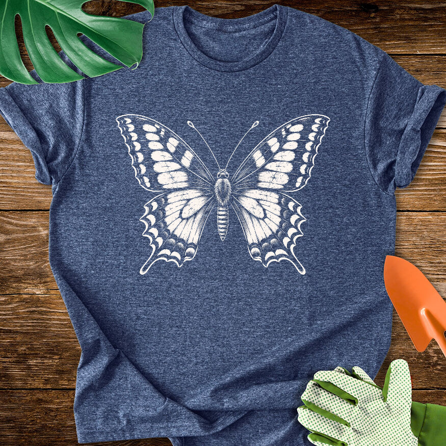 Butterfly – Vintage Engraving Line Art T-Shirt