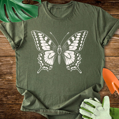 Butterfly – Vintage Engraving Line Art T-Shirt
