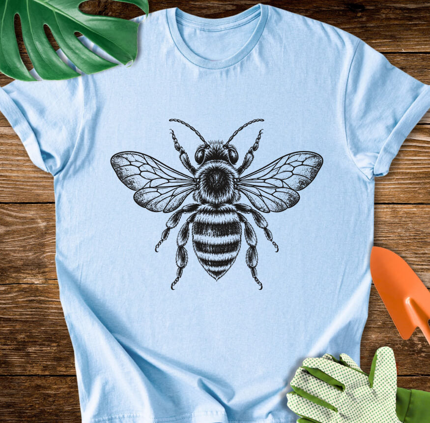 Honeybee – Vintage Engraving Line Art T-Shirt