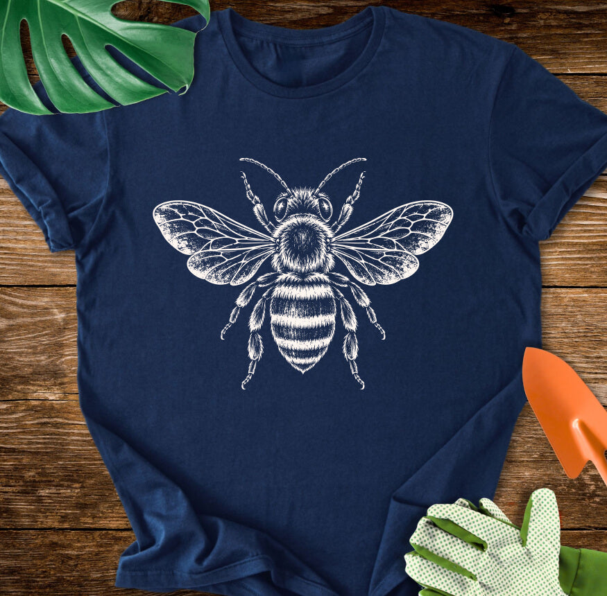 Honeybee – Vintage Engraving Line Art T-Shirt