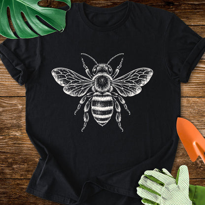 Honeybee – Vintage Engraving Line Art T-Shirt