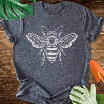 Honeybee – Vintage Engraving Line Art T-Shirt