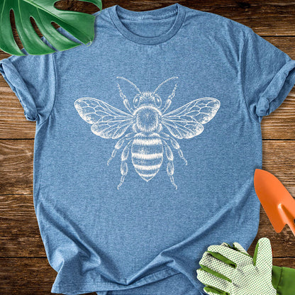 Honeybee – Vintage Engraving Line Art T-Shirt