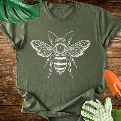 Honeybee – Vintage Engraving Line Art T-Shirt