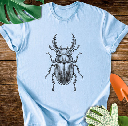 Stag Beetle – Vintage Engraving Line Art T-Shirt