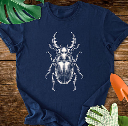 Stag Beetle – Vintage Engraving Line Art T-Shirt