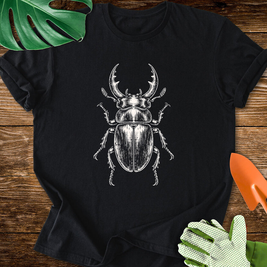 Stag Beetle – Vintage Engraving Line Art T-Shirt