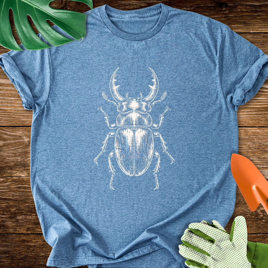 Stag Beetle – Vintage Engraving Line Art T-Shirt