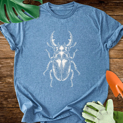 Stag Beetle – Vintage Engraving Line Art T-Shirt