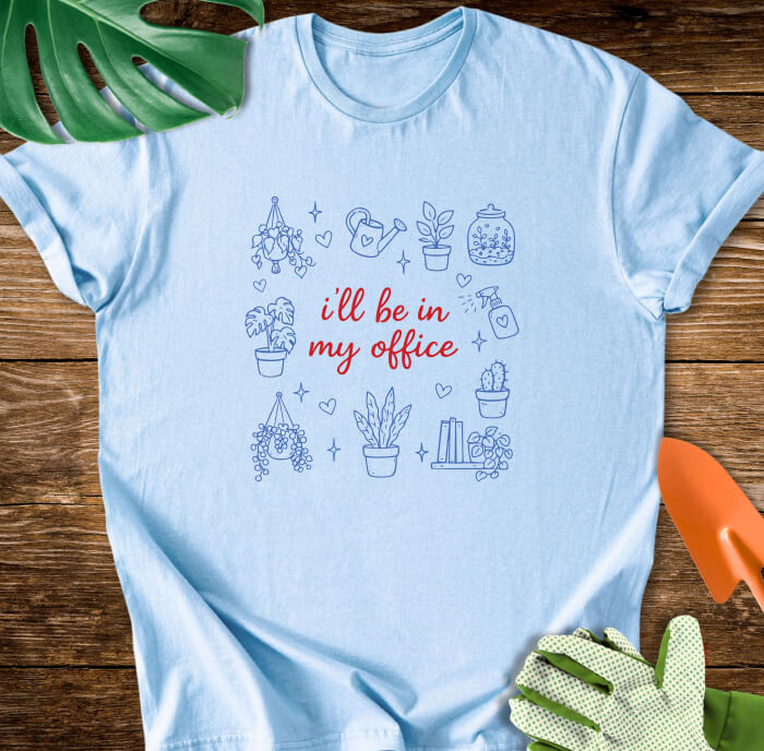 I’ll Be In My Office Plant Lover Doodle T-Shirt