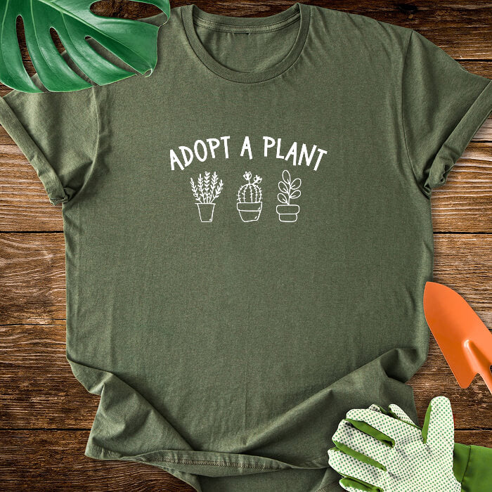 Adopt a Plant  t-shirt design military green