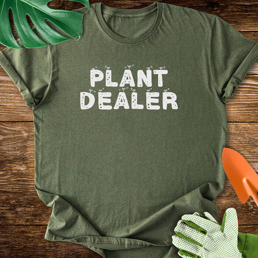 Plant Dealer funny t-shirt design military green