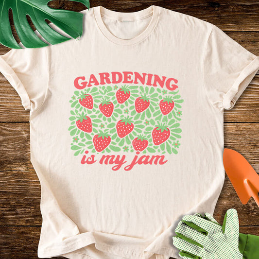 Gardening Is My Jam  t-shirt design natural, beige