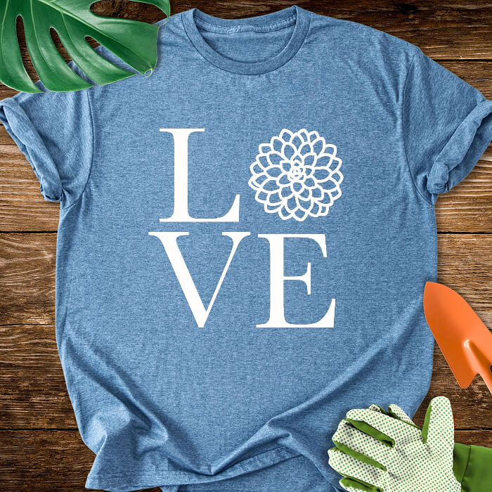 LOVE Succulent Lover  t-shirt design heather blue
