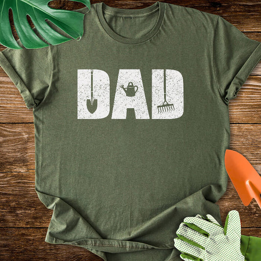 Gardening Dad Tool Lettering plant dad t-shirt design military green