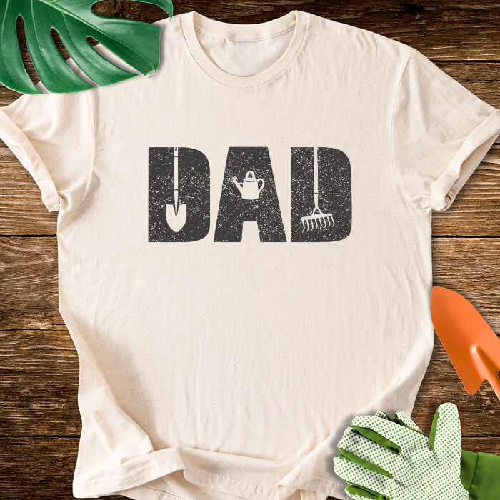Gardening Dad Tool Lettering T-Shirt