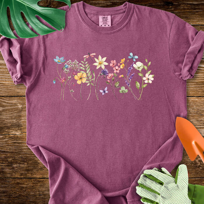 Watercolor Wildflowers T-Shirt | Comfort Colors