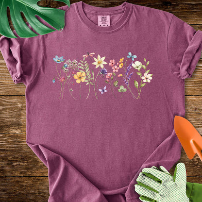 Watercolor Wildflowers T-Shirt | Comfort Colors