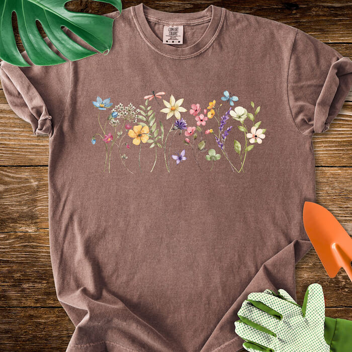 Watercolor Wildflowers T-Shirt | Comfort Colors