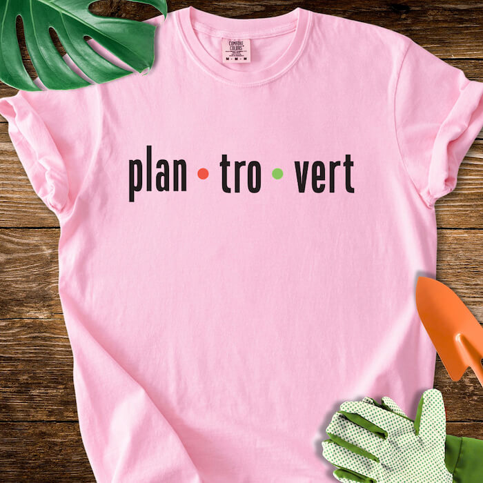Plantrovert Plant Lover Typography T-Shirt | Comfort Colors